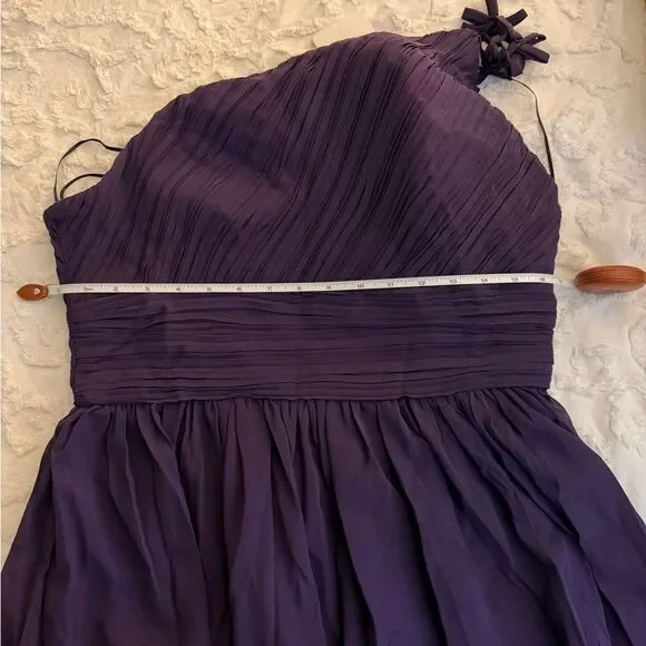 One-Shoulder High-waisted Chiffon Bridesmaid Prom Dress in Purple - size 14 NWT - Picture 7 of 7